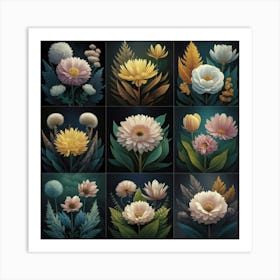 Set Of Flowers Art Print