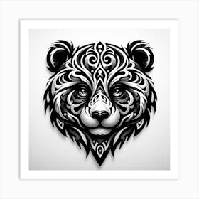 Tribal Bear Head 1 Art Print