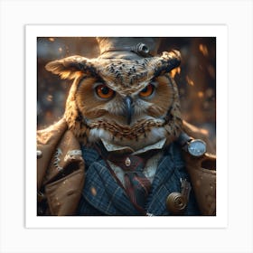 Steampunk Owl 3 Art Print