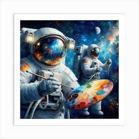 Astronauts Painting Art Print