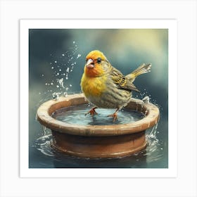 Bird Bath 3 Art Print