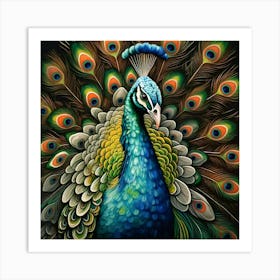 Peacock Painting 2 Art Print