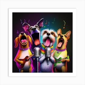 Dogs Singing Art Print