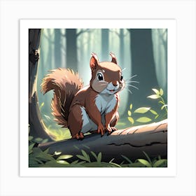 Squirrel In The Forest 154 Art Print