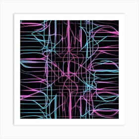 Abstract Neon Lines Art Print