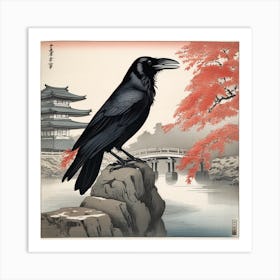 Raven At Sunset Art Print