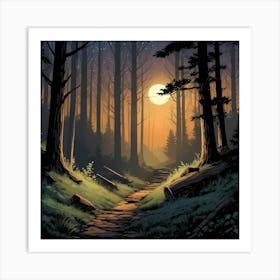 Forest Moonlight Art Print