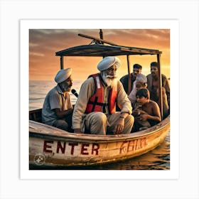 Man In Boat Art Print