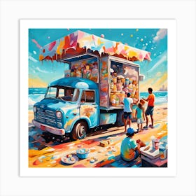 Ice Cream Truck Of Flavorful Delights Art Print