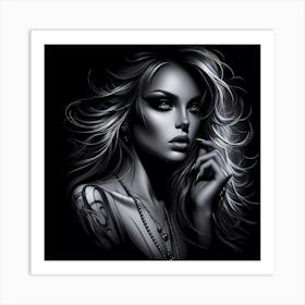 Girl With Long Hair 1 Art Print