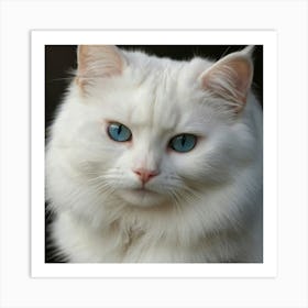 White Cat With Blue Eyes 1 Art Print