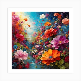 Flowers In The Garden 1 Art Print