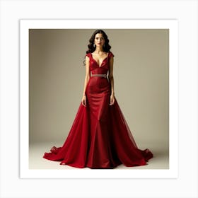 Red Evening Dress 2 Art Print