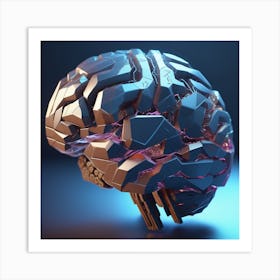 3d Rendering Of A Brain 16 Art Print