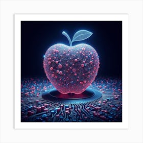 Apple On A Circuit Board Art Print