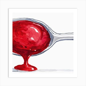 Spoon With Red Sauce Art Print