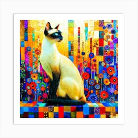 Kitty White - Siamese Cat Art Print