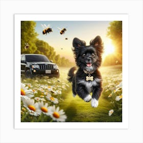 Jeep Dog Art Print