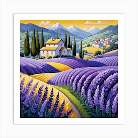 Lavender Fields In Tuscany Art Print