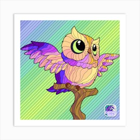 Owl Coloring Page Art Print