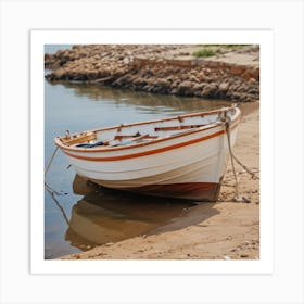 Small Boat On The Beach Art Print