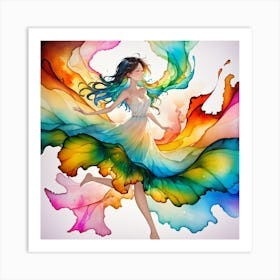 Colorful Girl Art Print