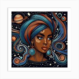 Galaxina Celestial Portrait Art Print