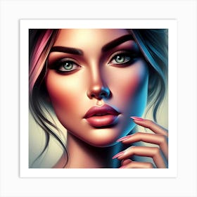 Digital Portrait Of A Woman Art Print