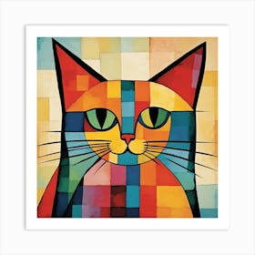 Cat In Squares Art Print