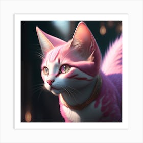 Pink Cat 7 Art Print