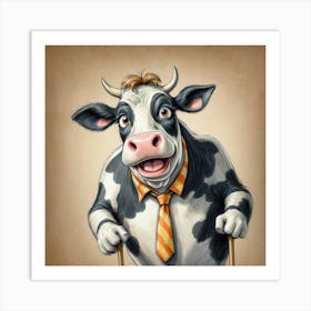 Business Cow 1 Art Print