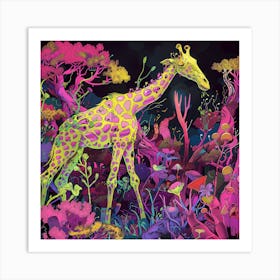 Giraffe In The Jungle Art Print