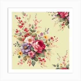 Floral Wallpaper 3 Art Print