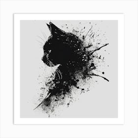 Black Cat Painting Art Print