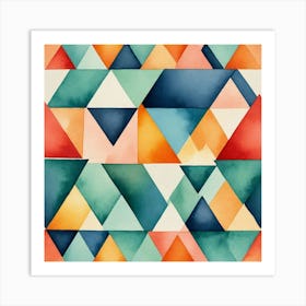 Watercolor Triangles Art Print