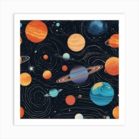 Planets In Space 4 Art Print