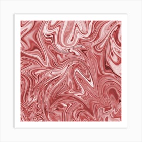 Rose Gold Liquid Marble Art Print