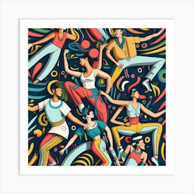 Elegant Dancers paint Art Print