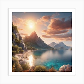 Sunset In The Mountains 2 Art Print