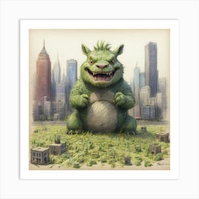 Monster In The City 2 Art Print