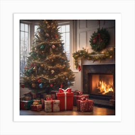 Christmas Tree In The Living Room 93 Art Print