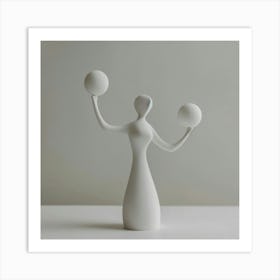 Woman Holding Two Balls Art Print