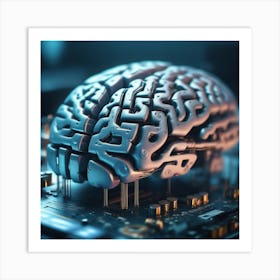 Brain On A Circuit Board 63 Art Print