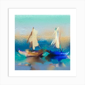 Sailboats.Printed wall painting, high-level art. 1 Art Print