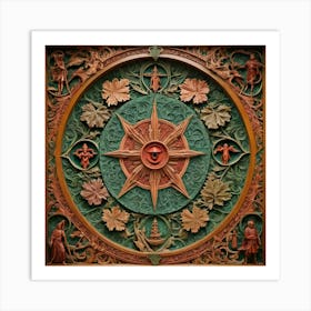 Carved Wooden Panel Art Print