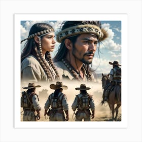 Lone Ranger Cowboys And Indians Art Print