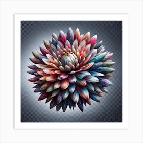 Abstract Colorful Flower On Transparent Background Art Print