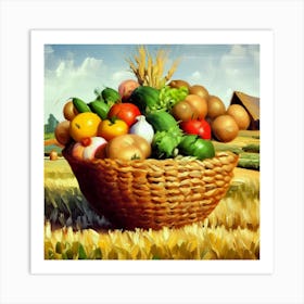 Basket Of Vegetables Art Print