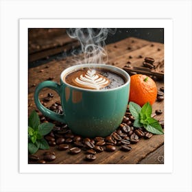 Coffee And Oranges Art Print