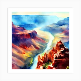 Grand Canyon Watercolor Painting Art Print